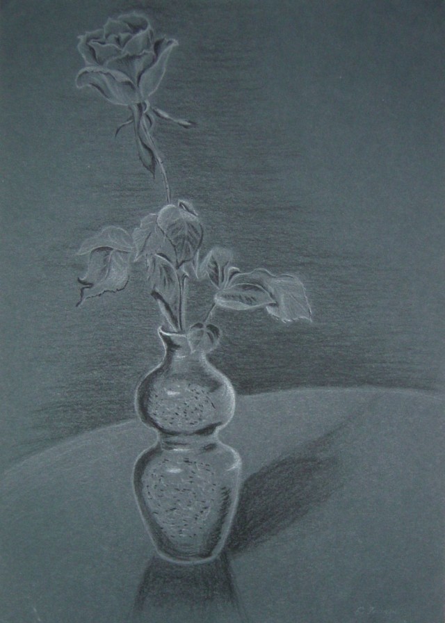 Eva Tamm; Rose Zeichnung